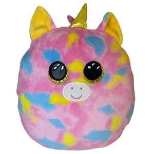 2021 TY Squish-a-Boos FANTASIA Plush Unicorn Pink Cushion Pillow Soft No Tags